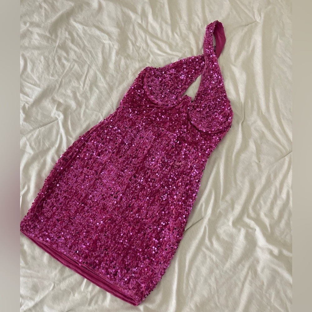 SOLD Fashion Nova Halter Sequin Dress